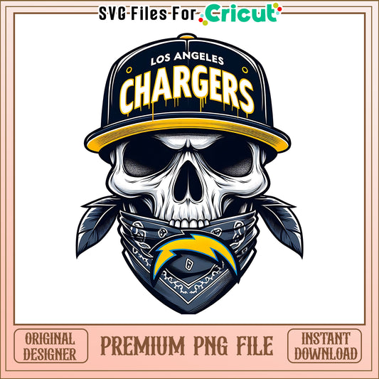 Chargers team skull bandana png, Los Angeles Chargers png, NFL png