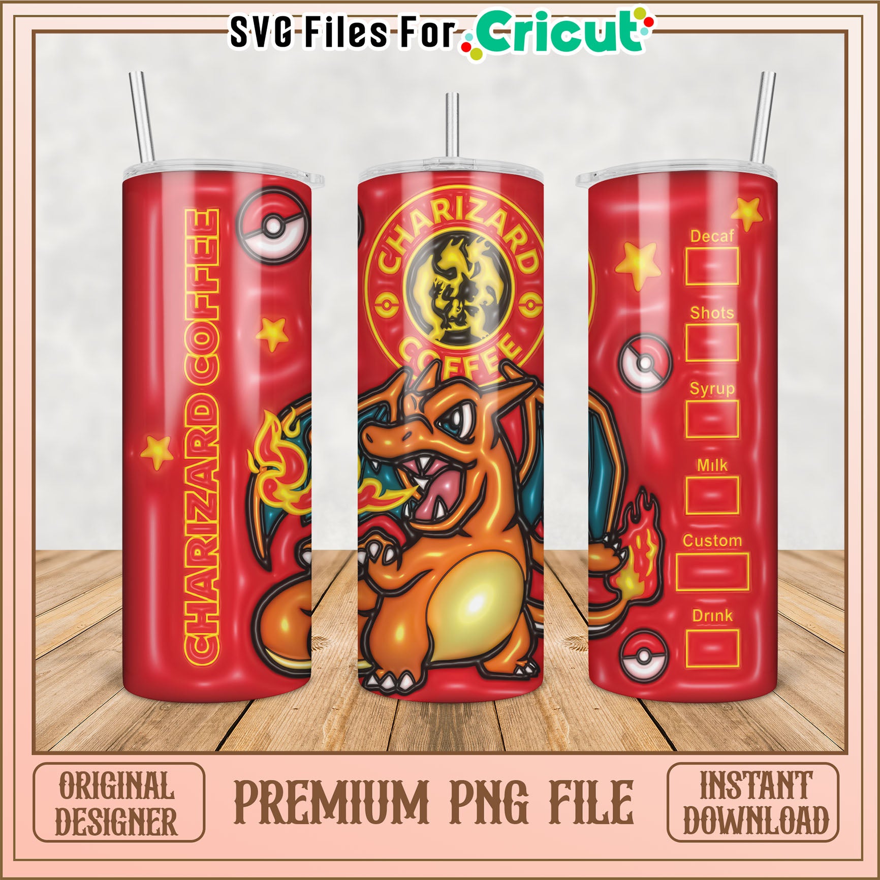 Charizard Coffee Tumbler PNG