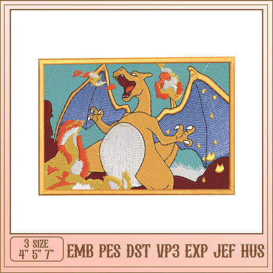 Charizard Embroidery Design - EMB PES DST VP3