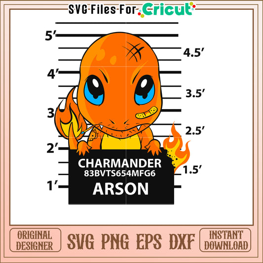 Charmander Arson SVG Mug Design