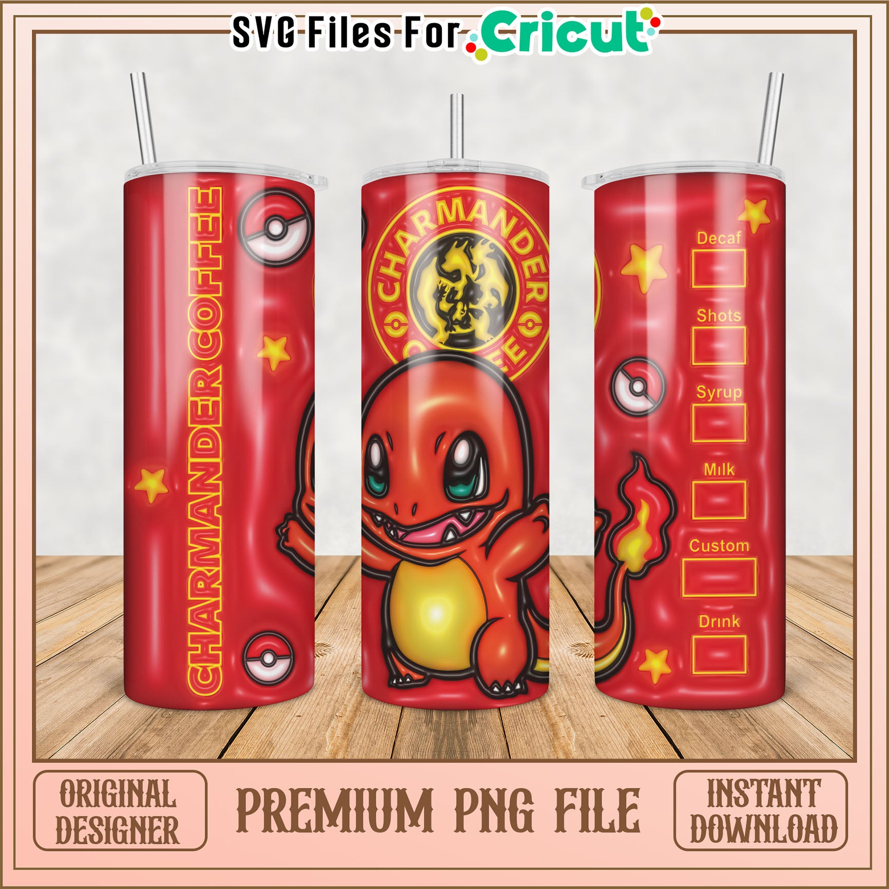 Charmander Coffee Tumbler PNG