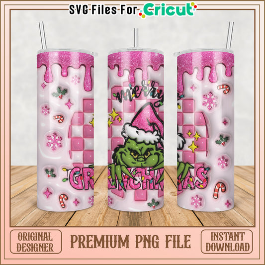 Charming Christmas Grinch Tumbler Design for Cricut PNG File