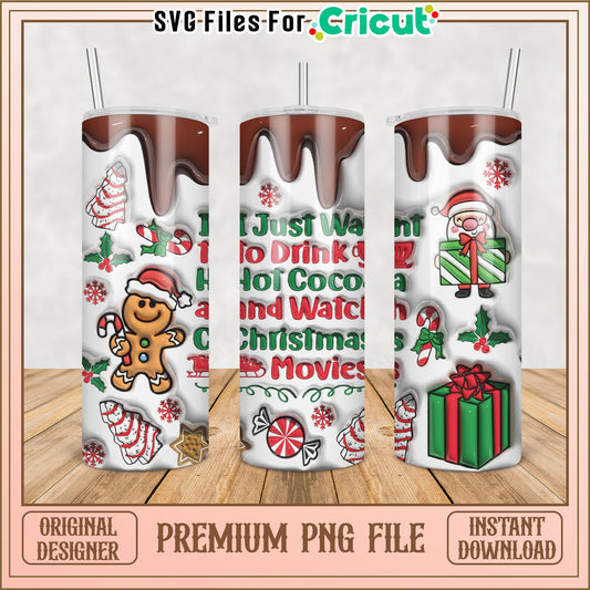 Charming Christmas Tumbler PNG File for Holiday Crafting Fun