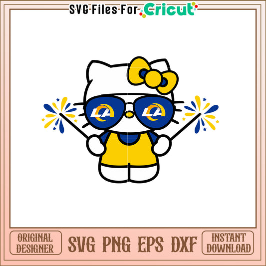 Charming LA Football Kitty SVG Design for Fans