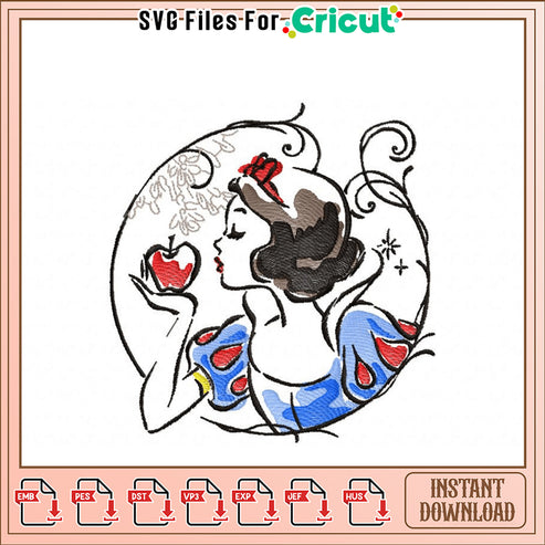 Charming Snow White Embroidery Design for Crafts – svg files for cricut