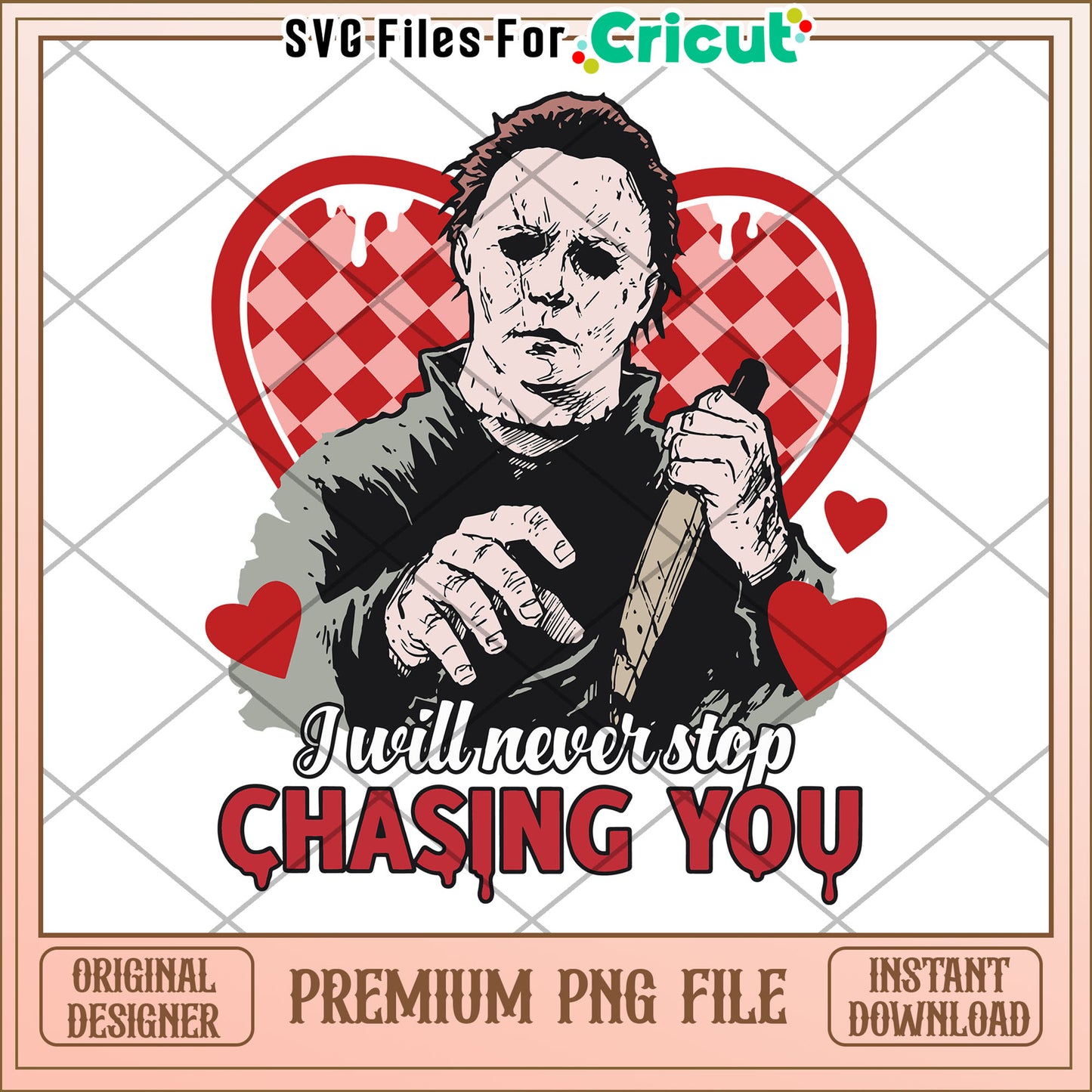 Chasing You Halloween Horror Art PNG for Cricut Design