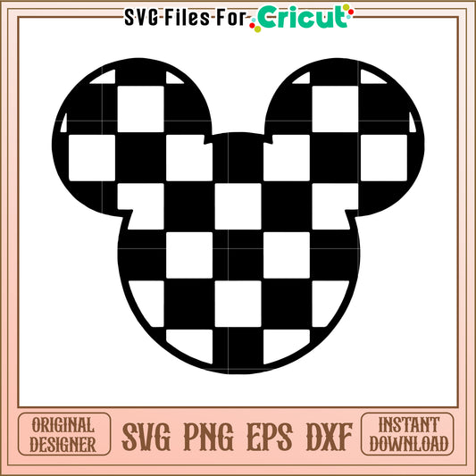 Checkered Mickey Mouse SVG Files