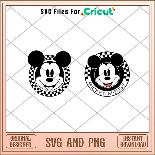 Checkered Mickey and Minnie svg bundle 