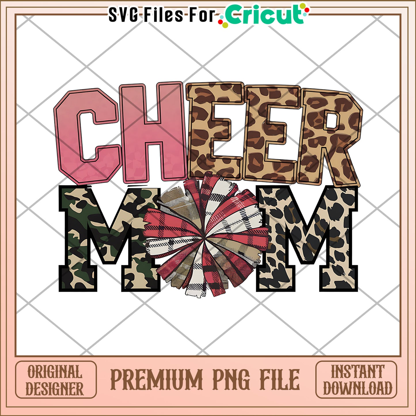Cheer Mom PNG Design Instant Download