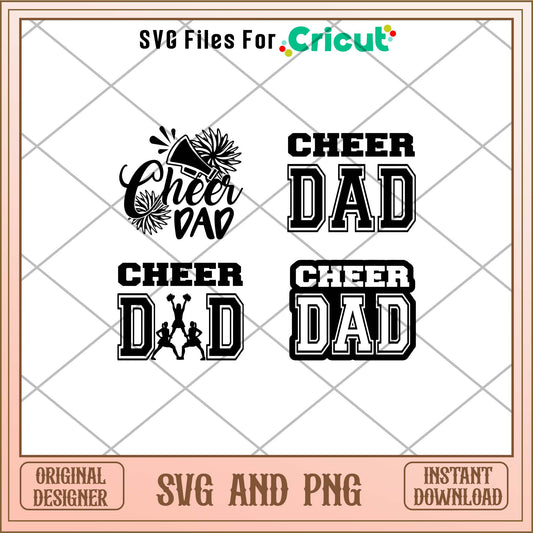 Cheer dad svg bundle, Cute quotes art svg bundle - Svgfileforcricut