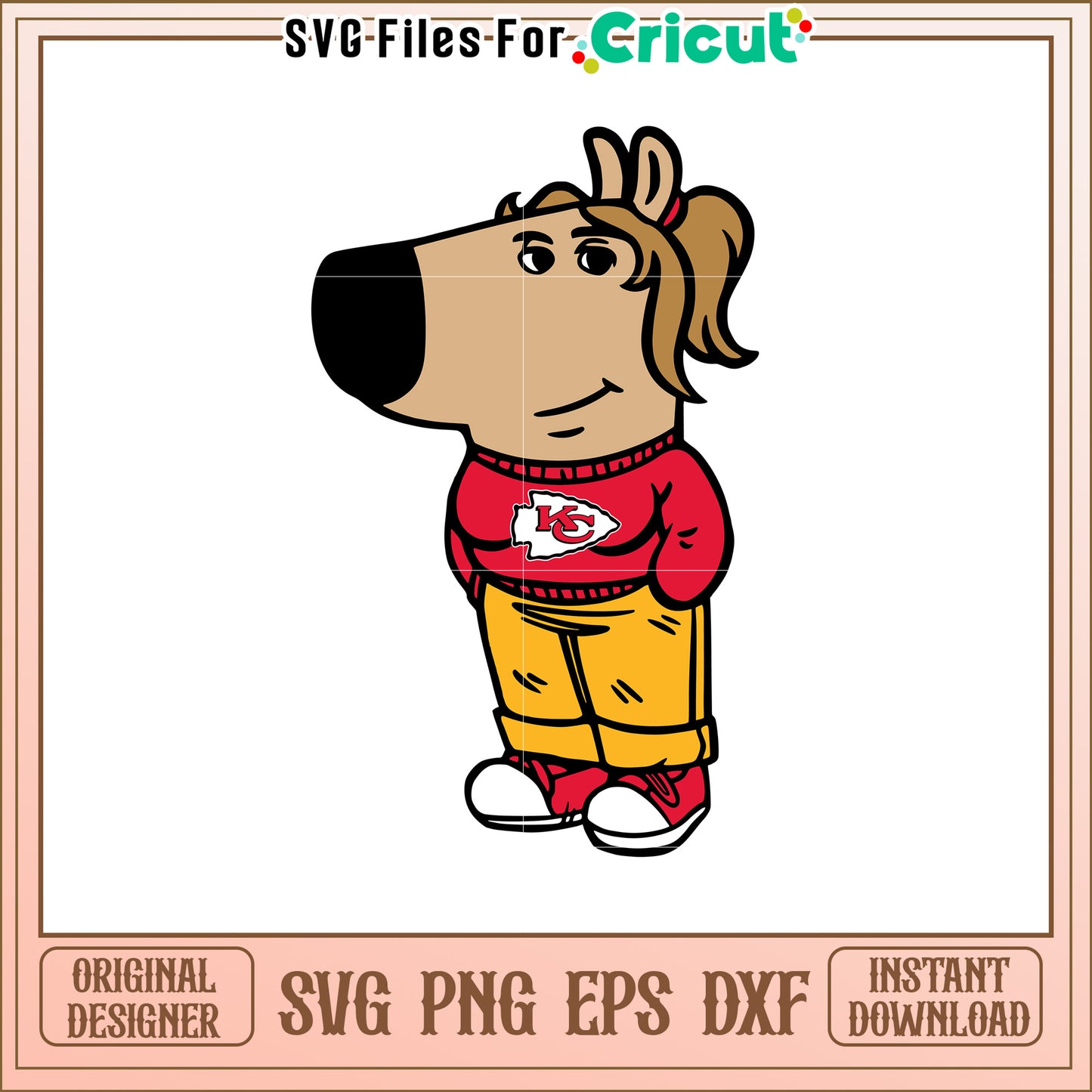 Cheerful Cartoon Character SVG Design for Fans