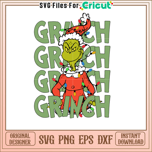 Cheerful Grinch SVG Design for Holiday and Christmas Fun