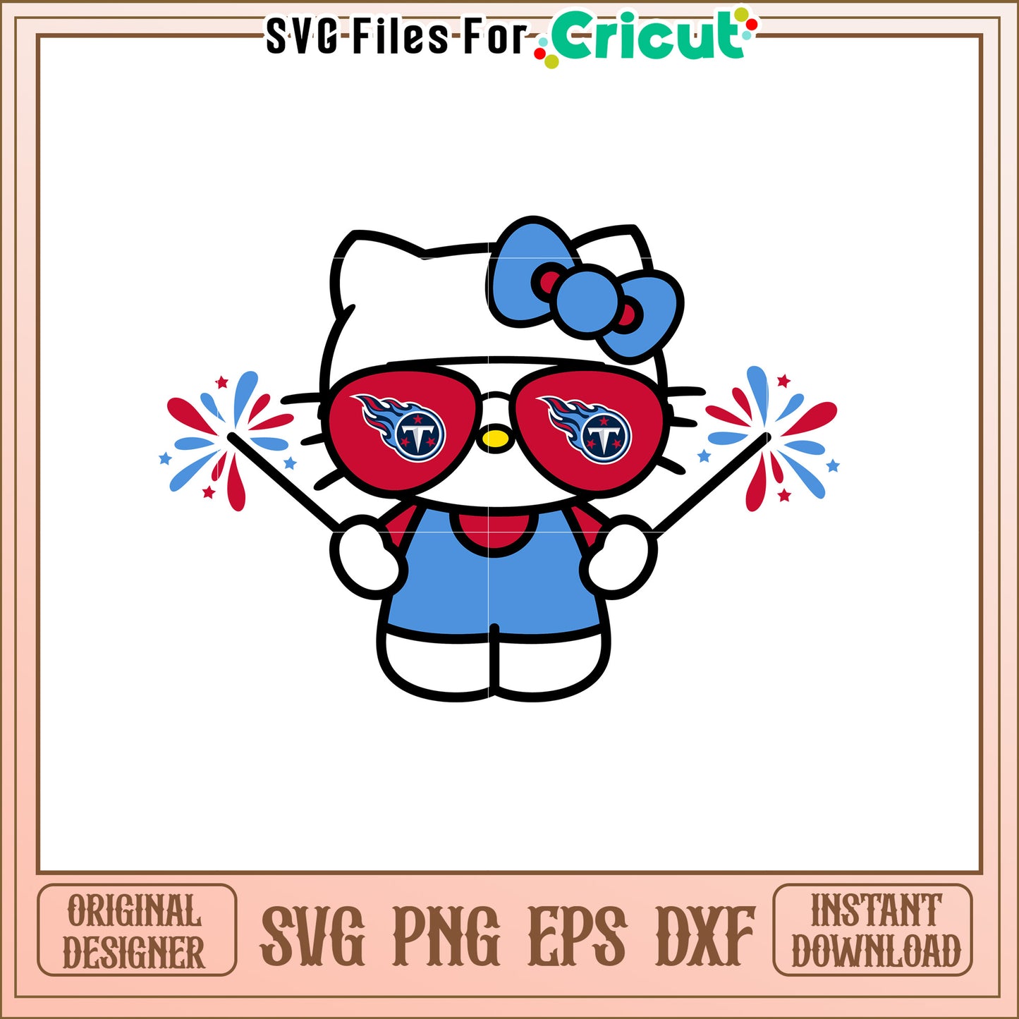 Cheerful Hello Kitty SVG Design for Football Fans