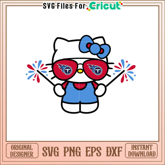Cheerful Hello Kitty SVG Design for Football Fans