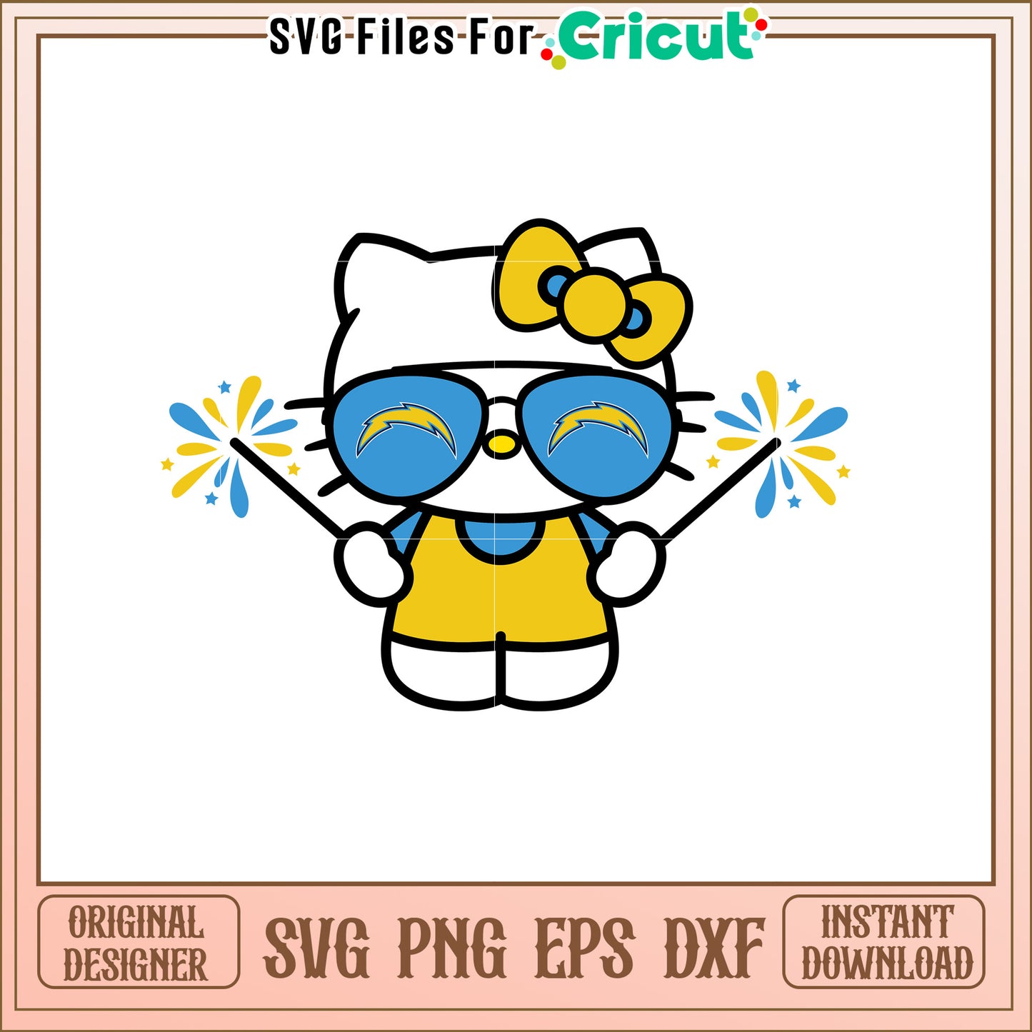 Cheerful Kitty Character SVG Sports Design File