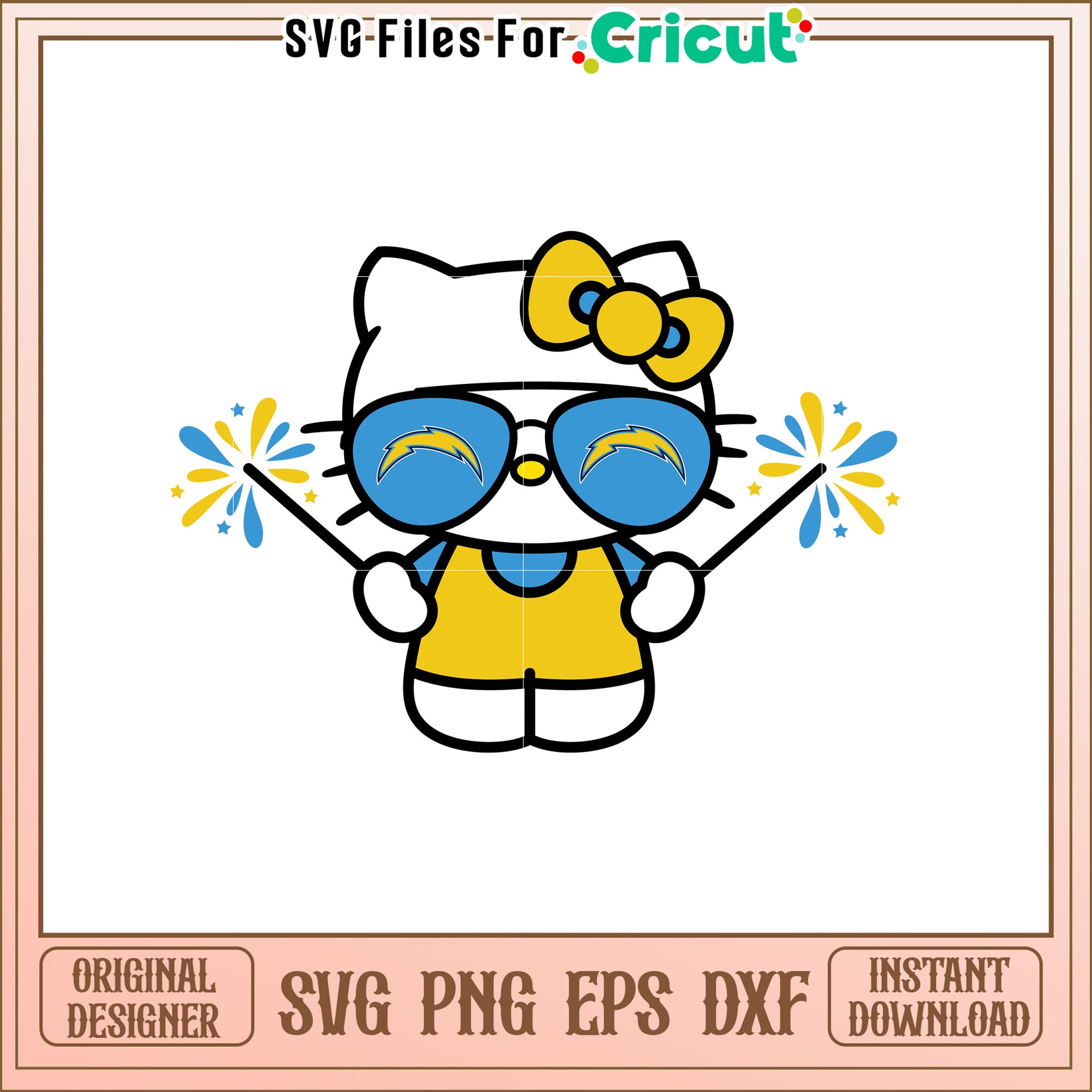 Cheerful Kitty Character SVG Sports Design File