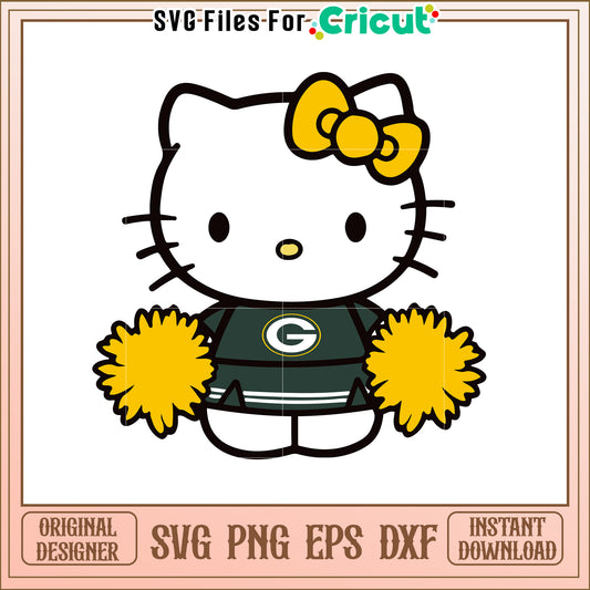 Cheerful Kitty SVG Design for Game Day Fun