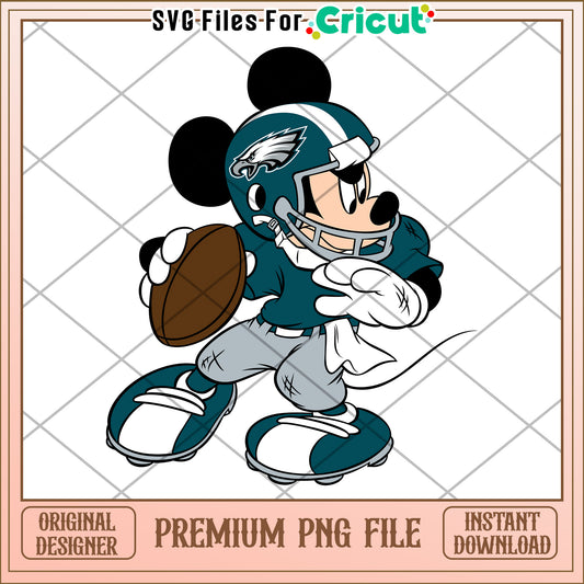 Cheerful Mickey Mouse Football PNG Design for Cricut Projects