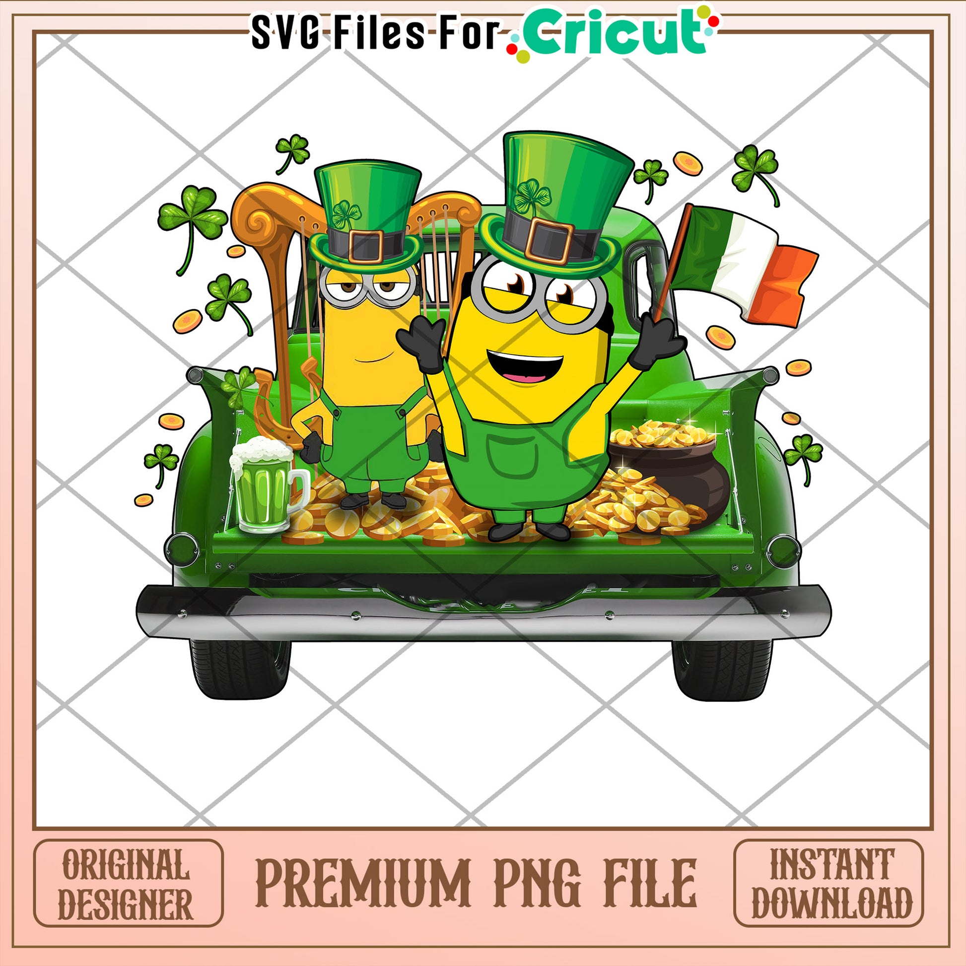 Cheerful Minions St Patricks Day PNG for Cricut Projects