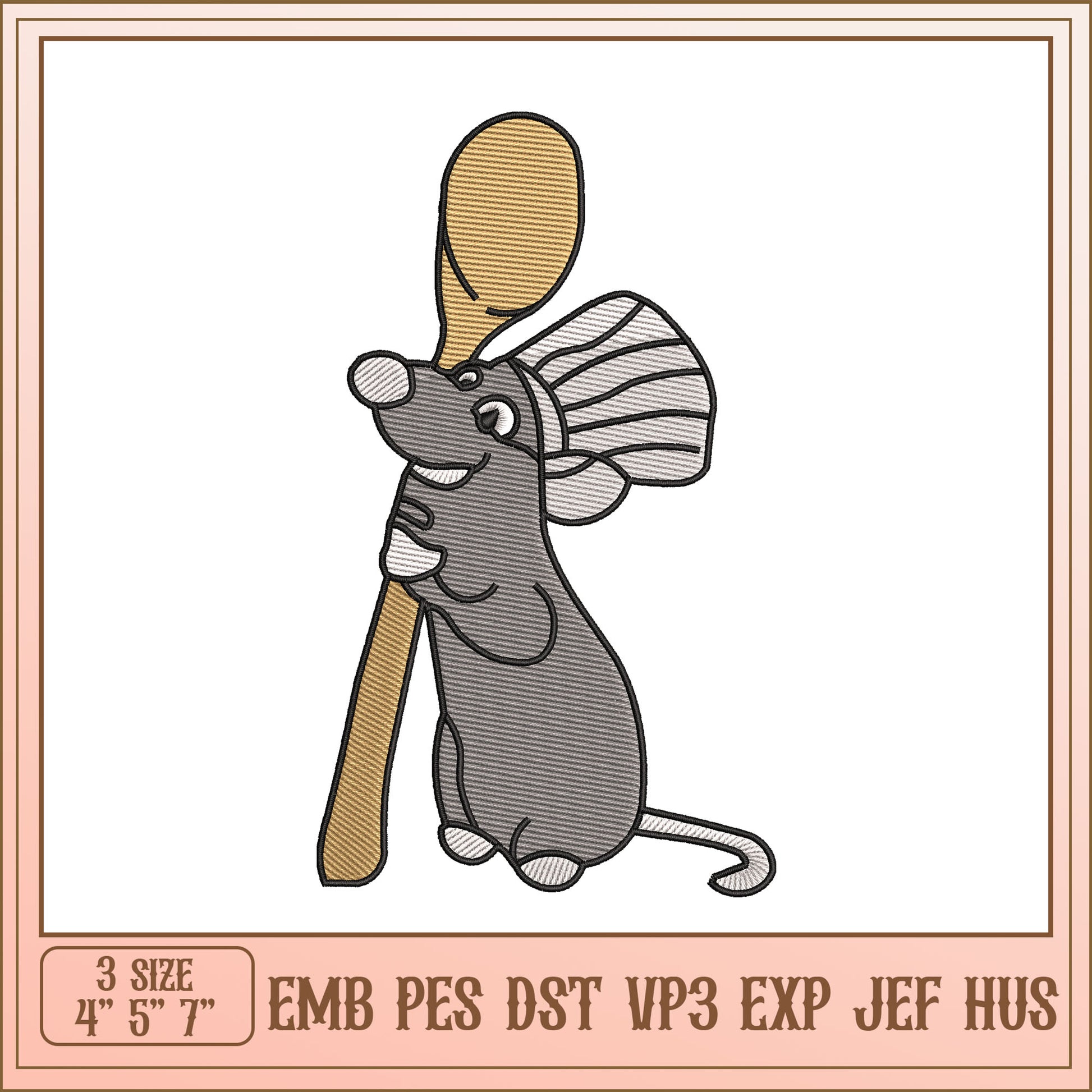 Chef Mouse Embroidery Design