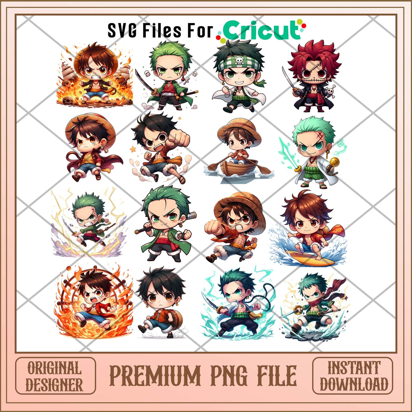 One Piece Chibi png bundle, Anime chibi movies bundle, Anime png
