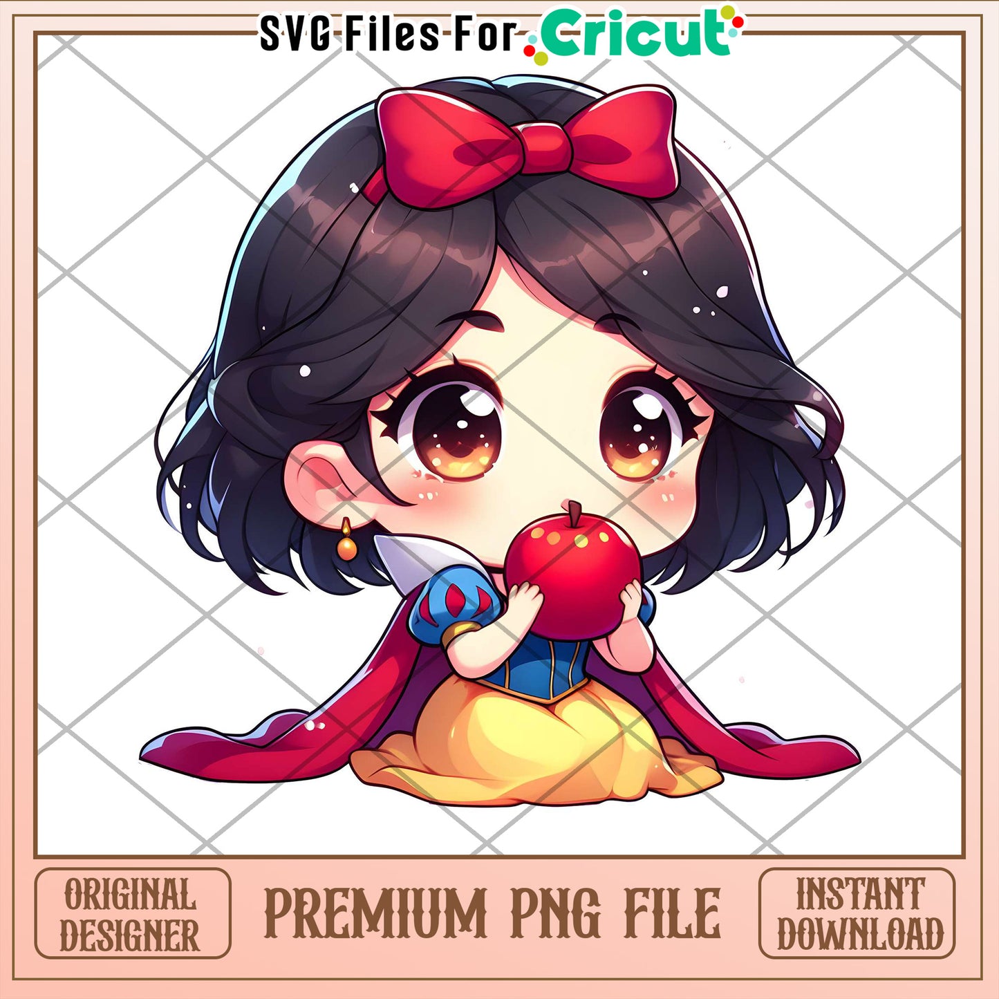 Chibi Snow White PNG Instant Download