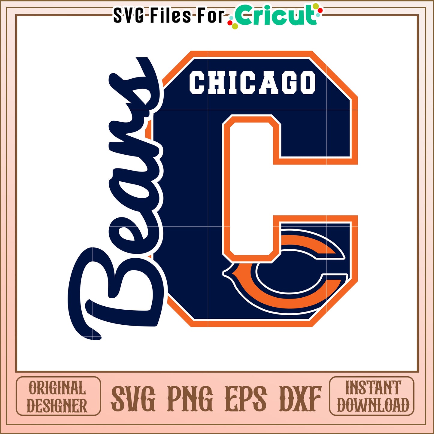 Chicago Bears C Letter SVG Design for Fans