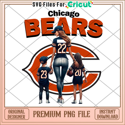 Chicago Bears Family PNG Design, Perfect for Cricut Projects