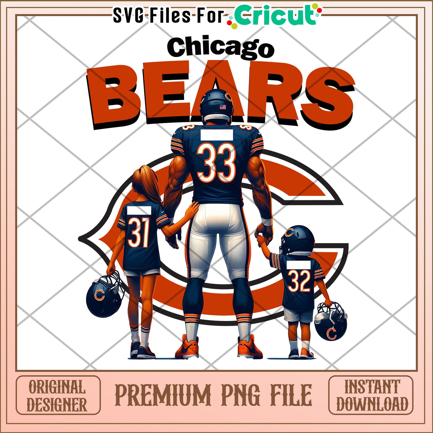 Chicago Bears Family SVG Design, perfect for crafting projects