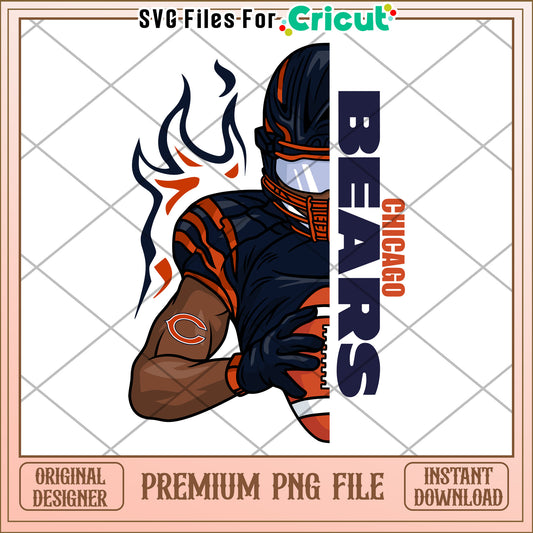 Chicago Bears Football PNG Design, Perfect for Cricut Projects