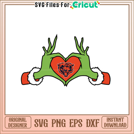 Chicago Bears Heart SVG Design