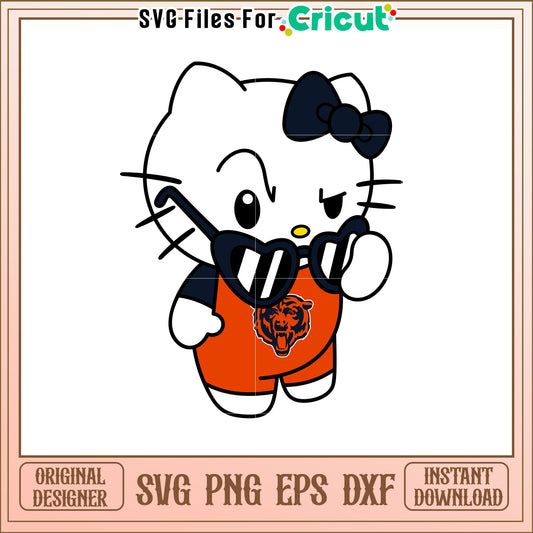 Chicago Bears Hello Kitty SVG Design