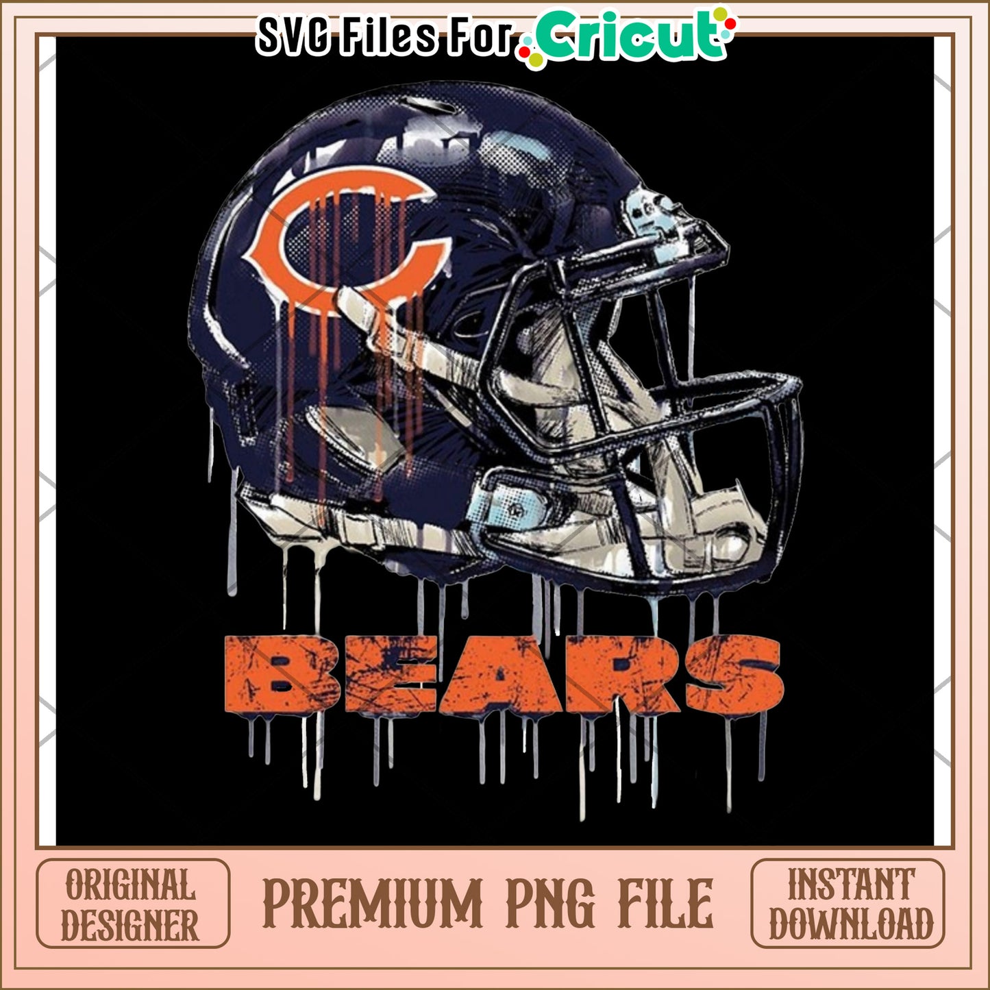 Chicago Bears Helmet PNG Design, Perfect for Cricut Projects