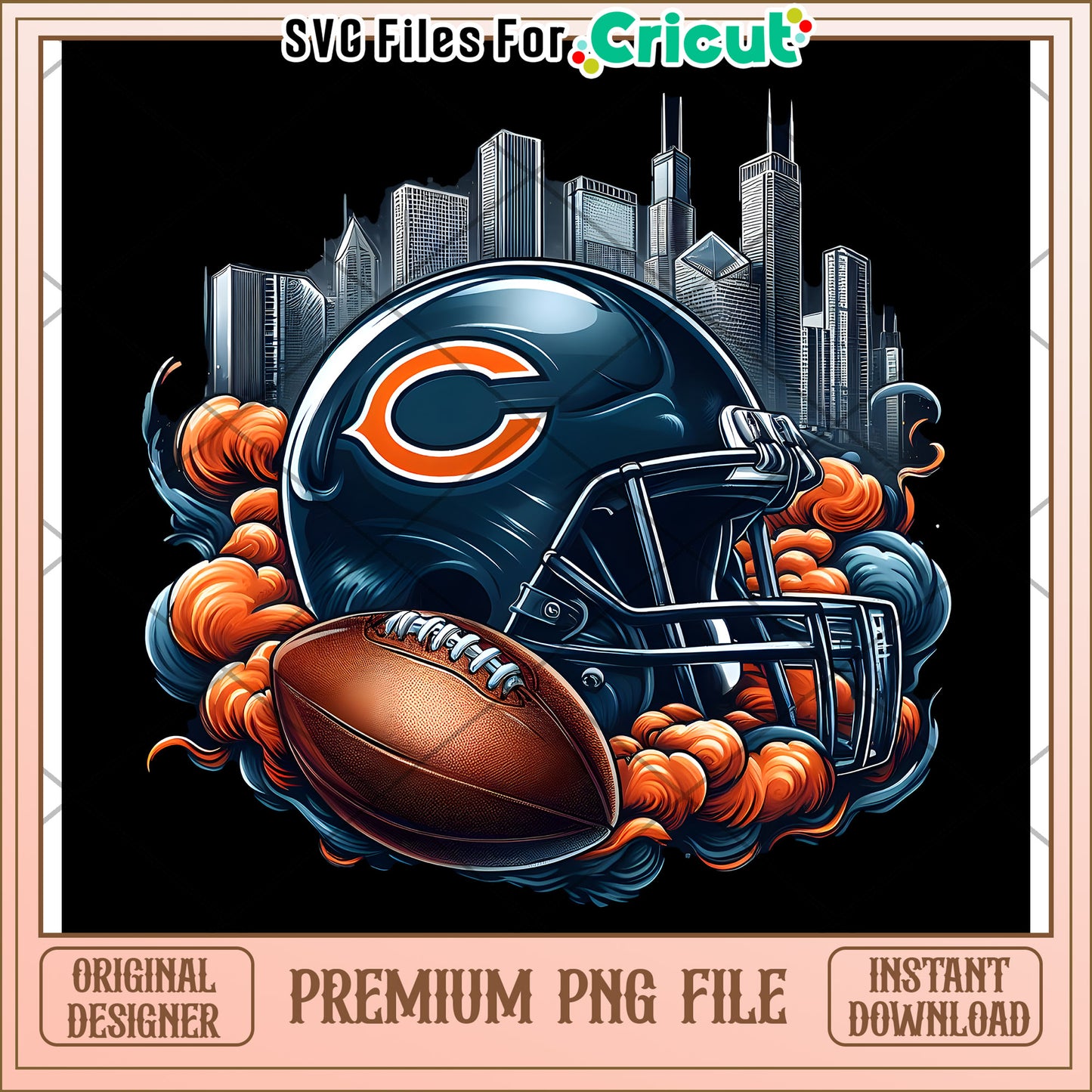 Chicago Bears Helmet PNG Design, perfect for sports enthusiasts