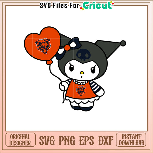 Chicago Bears Kuromi SVG Design
