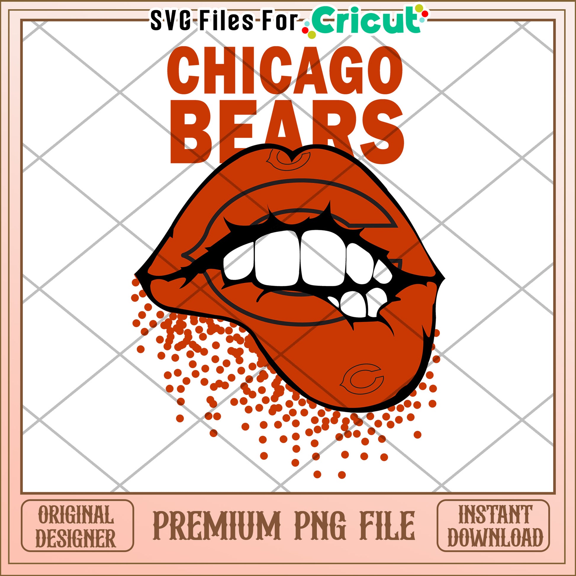 Chicago Bears Lip Art PNG File, Perfect for Cricut Projects