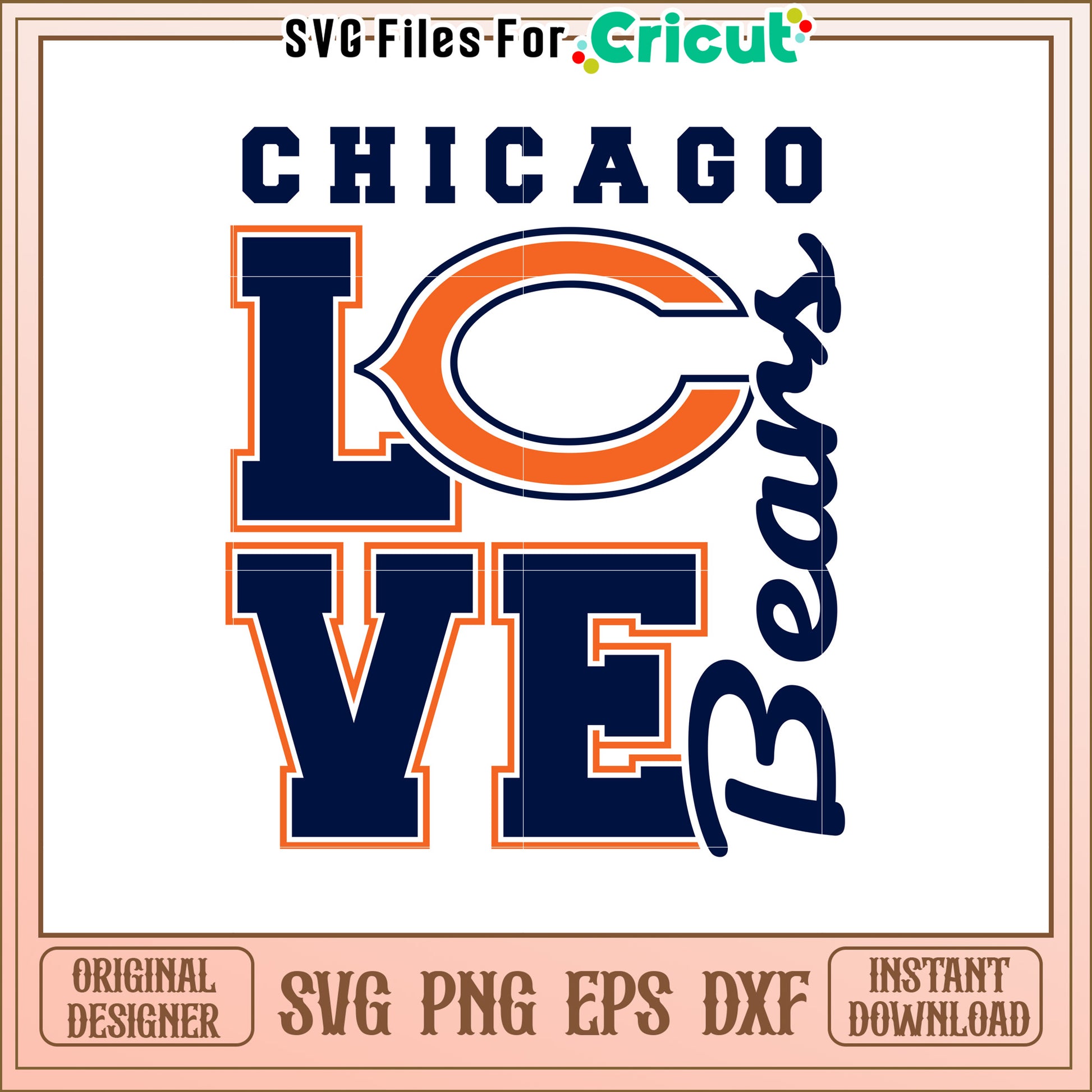 Chicago Bears Love SVG Design
