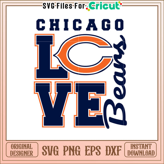Chicago Bears Love SVG Design