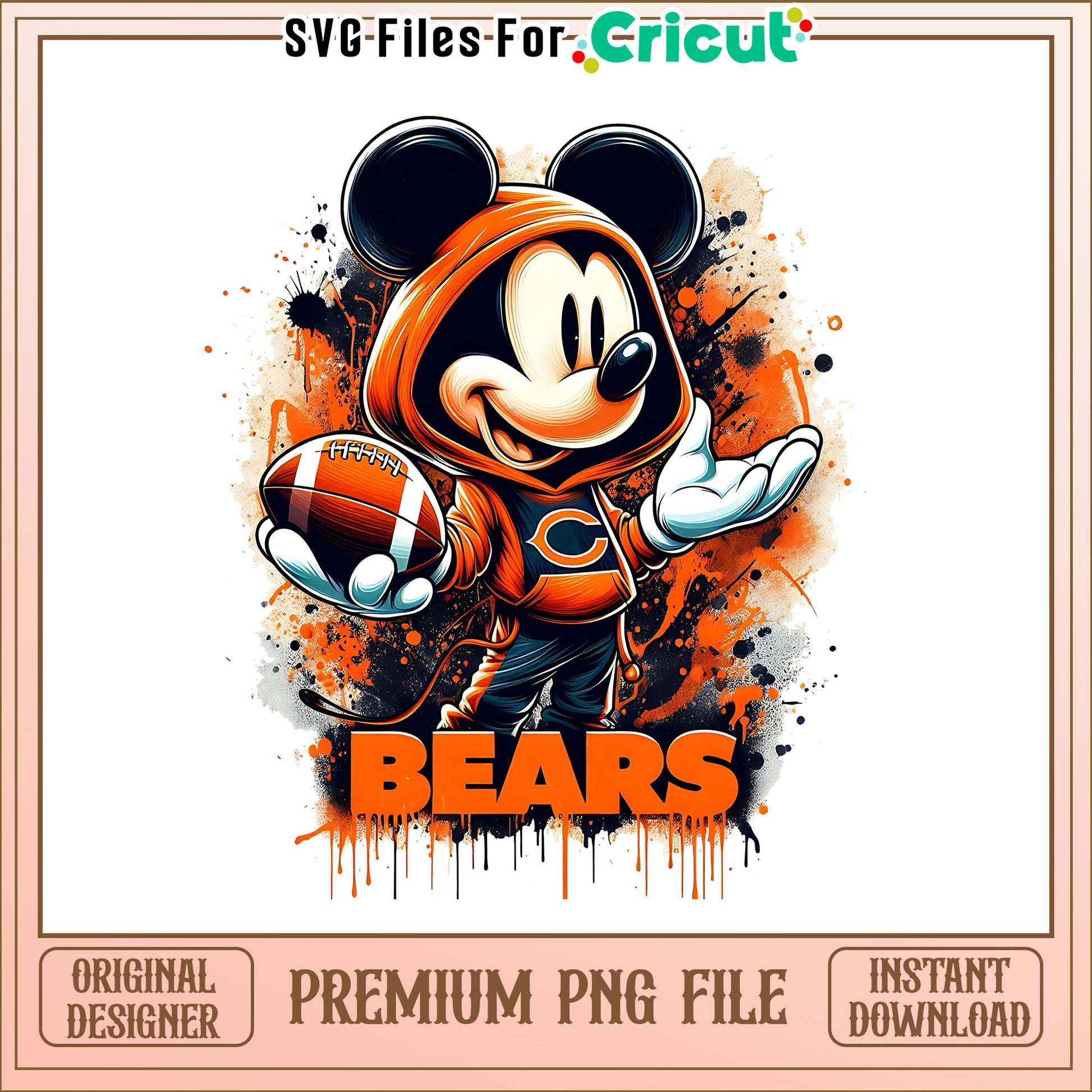 Chicago Bears Mickey rugby ball png, Chicago Bears png, NFL png