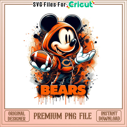 Chicago Bears Mickey rugby ball png, Chicago Bears png, NFL png