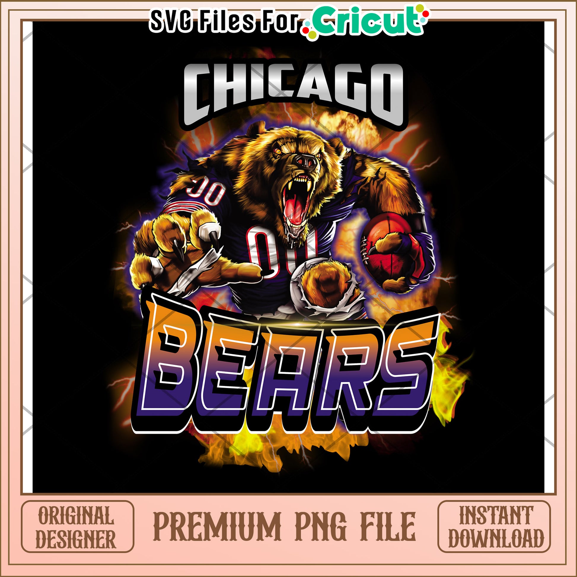 Chicago Bears PNG Design for Cricut, Perfect for Sports Lovers