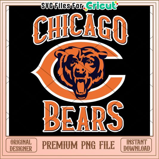 Chicago Bears SVG File for Cricut Crafting, Premium PNG Instant Download