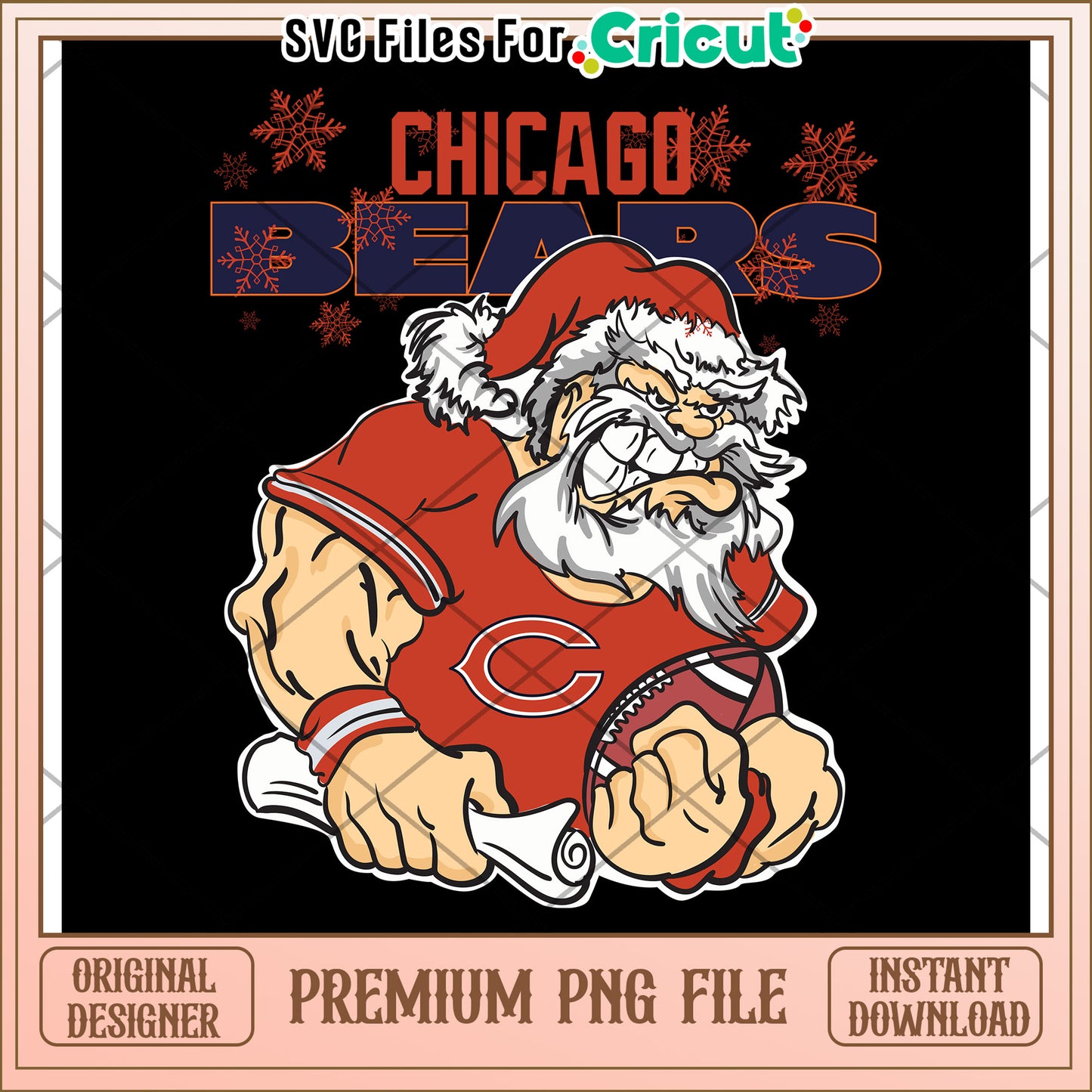 Chicago Bears Santa Graphic Design, Premium PNG for Download