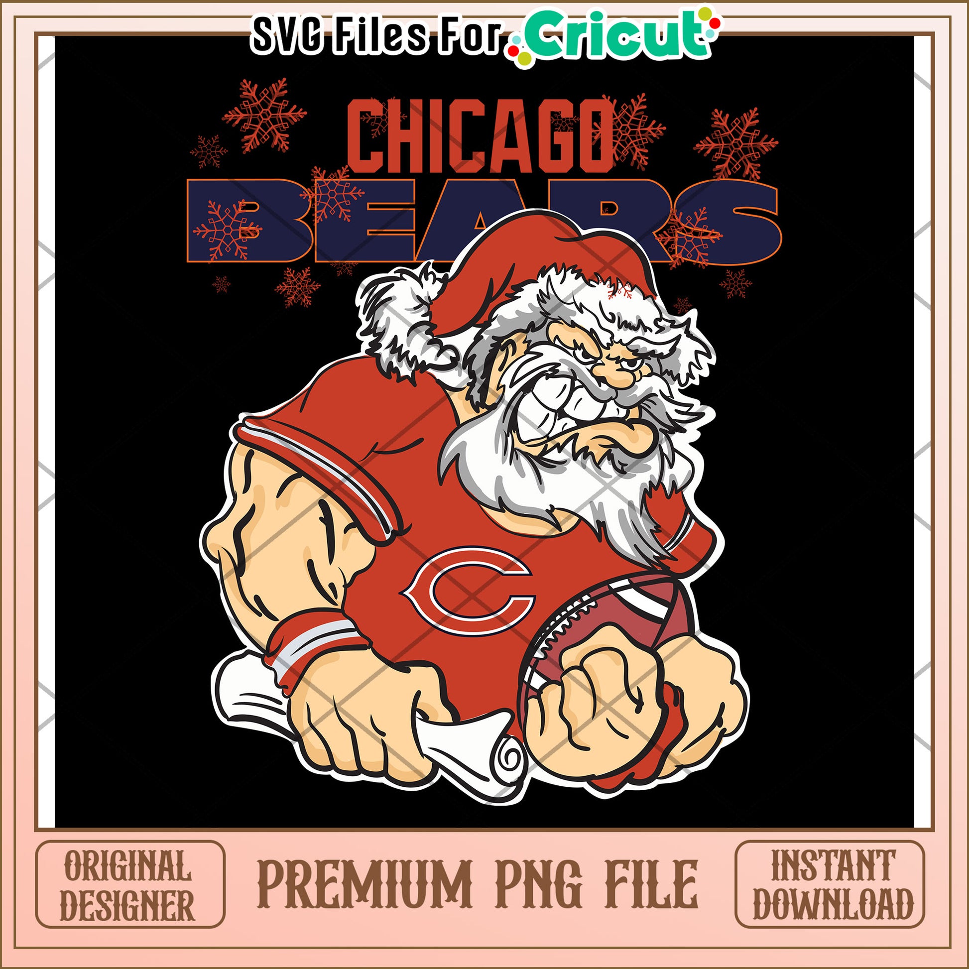 Chicago Bears Santa Graphic Design, Premium PNG for Download