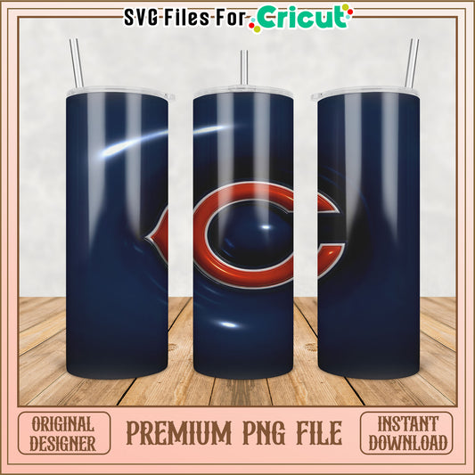 Chicago Bears Tumbler PNG Design - Instant Download