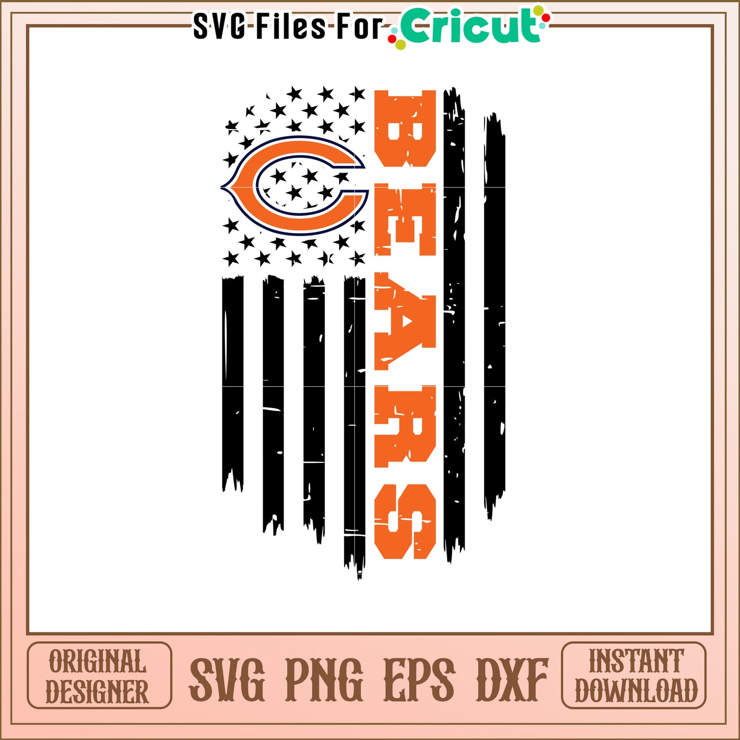 Chicago Bears Vertical SVG Design for Fans Decor