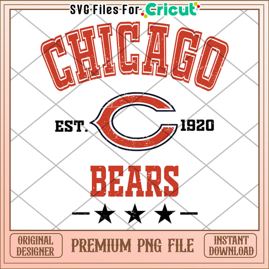 Chicago Bears Vintage Logo Design, Perfect for Cricut Projects