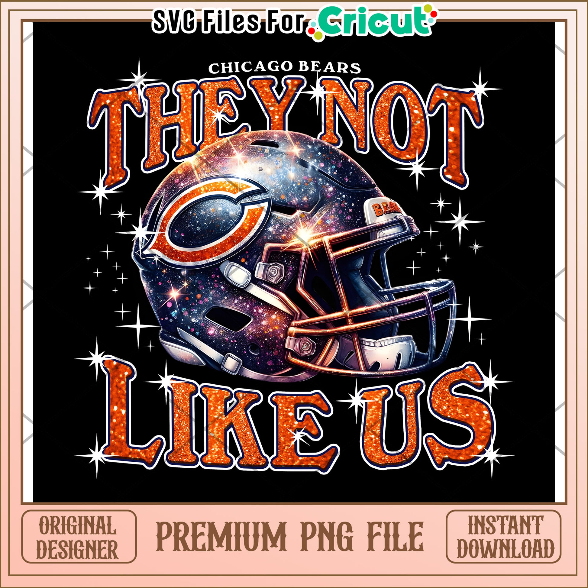 Chicago Bears helmet design, They Not Like Us PNG download