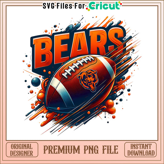 Chicago Bears logo rugby ball png, Chicago Bears png, NFL png