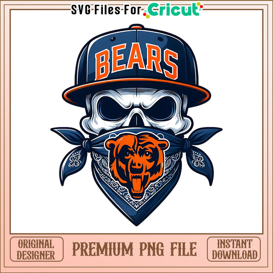 Chicago Bears team skull bandana png, Chicago Bears png, NFL png